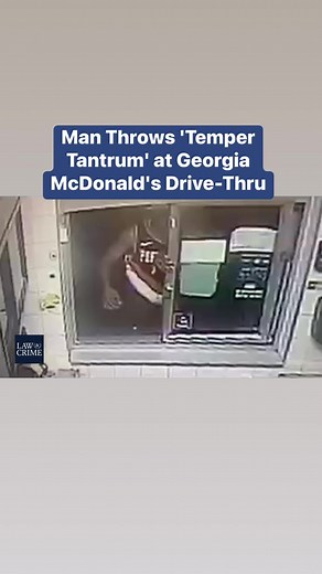 The Waynesboro Police Department in Georgia is looking for a man who is accused of throwing a "temper tantrum" and other items at a McDonald's drive-thru. Surveillance video shows the man reaching through the window and throwing drinks in the direction of an employee inside and dumping large drink dispensers all over the floor. | Law&Crime
