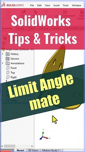 Limit angle mate #solidworks #anglemate #solidworkstutorial #solidworksdesign