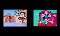 Mix of 2 videos from youtube : The 1993 Animaniacs Theme Song in G Major 20