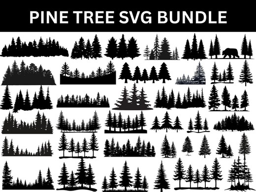 Evergreen Tree SVG Bundle, Pine, Fir, Forest Stencil (commercial Use, Instant Download) - Etsy