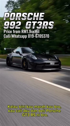Fuad.Șamsuddin on Instagram: "This Is What Achievement Sounds Like... . Long nights. Calculated risks. Sacrifices no one saw. Success didn’t come by chance — it was built. . The Porsche 992 GT3 RS exists for moments like this. A reward that reflects your journey, not your ego. . The Porsche 992 GT3 RS can be Special Order — tailored to your driving philosophy, aesthetics, and expectations. . You didn’t buy a car. You marked a chapter. . DM 019-6705370 for a personalized chat. . #lifestyle #gt3rs