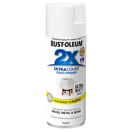 Rust-Oleum 2X Ultra Cover Ultra Matt White Spray Paint 340g