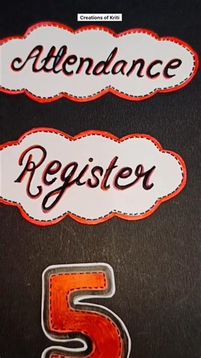 Attendance register decoration idea | Register cover design | project file front page decoration