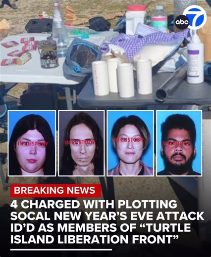 Whats Kracking in oc 2.0 on Instagram: "BREAKING: Prosecutors have charged four members of an alleged extremist group accused of plotting New Year’s Eve bombings in California. According to the FBI, the group planned attacks at five locations across Southern California."