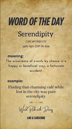 Word of the Day: Serendipity 🍀 | Meaning, Pronunciation & Example | English Vocabulary Shorts