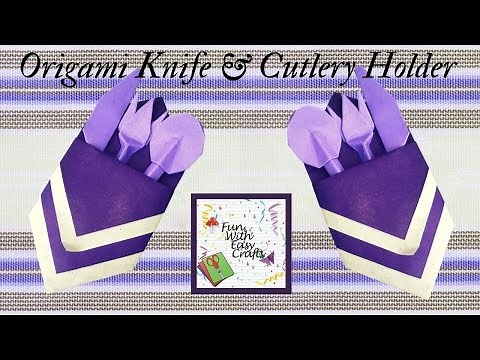 Step by Step Instructions to Fold Origami Cutlery (Knife & Holder) - 2