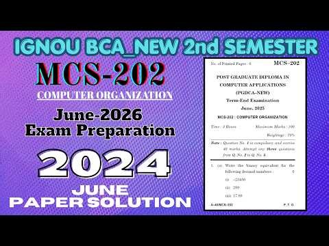 MCS-202 I June - 2024 Papers Paper Solution | June 2026 Exam Preparation | GNOU BCA_New