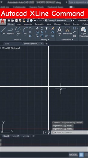 Autocad XLine Command | Infinite Line In Autocad | #autocad #shorts @cadcamtechstudy #cadline