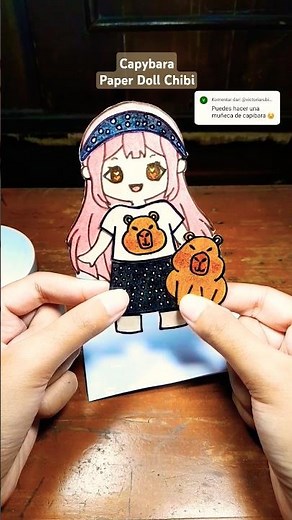 Capybara Paper Doll Chibi #papercraft #craft #capybara #paperdoll #paperdolldressup #cutecraft #cute