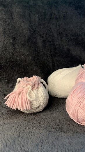 Easy Crochet Potli Bag Tutorial | Cute Pink & White Drawstring Pouch Bag Handmade