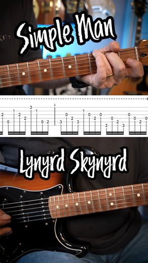 Chris Rupp | Guitar Coach on Instagram: "Simple Man guitar riff by Lynyrd Skynyrd with tabs. Tune down a 1/2 step."