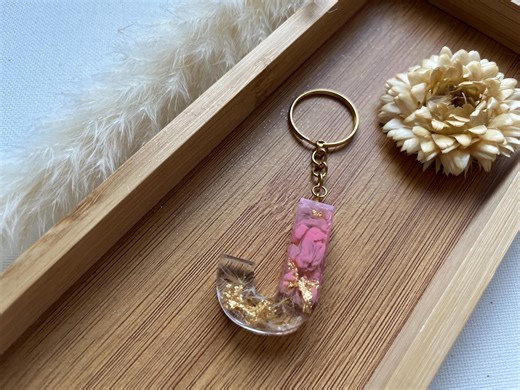 Personalized Epoxy Resin Letter Keychain | Resin Pendant With Your Desired Letter | Personalized Gift - Etsy