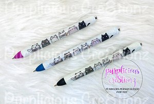 Cute CATS Glitter Pen || Doodle Cats || Inkjoy Glitter Pen || Refillable Gel Pen || Personalized Custom Gifts || Congratulations Pen - Etsy