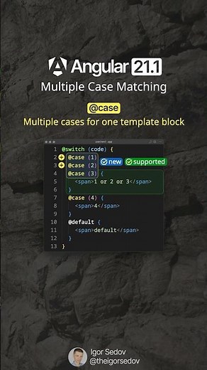 New in Angular 21.1: Multiple Case Matching in Templates #angular #angular21