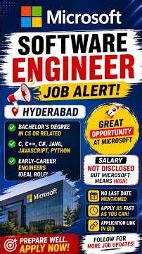 Microsoft Software Engineer Jobs 2026 | Freshers & Early Career | Hyderabad #btechjobstelugu