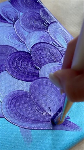 EASY DRAWING IDEA🎨 BLUE and PURPLE HEART💙💜 #art #artist #painting #affirmartistua
