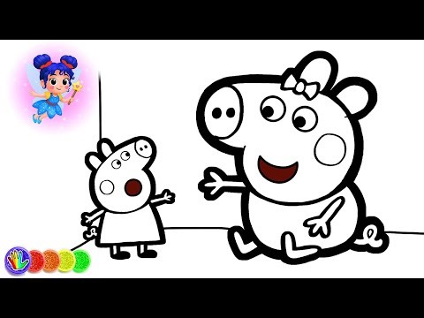 How to Draw Baby EVIE Pig and Peppa Pig for kids - Drawing and Coloring