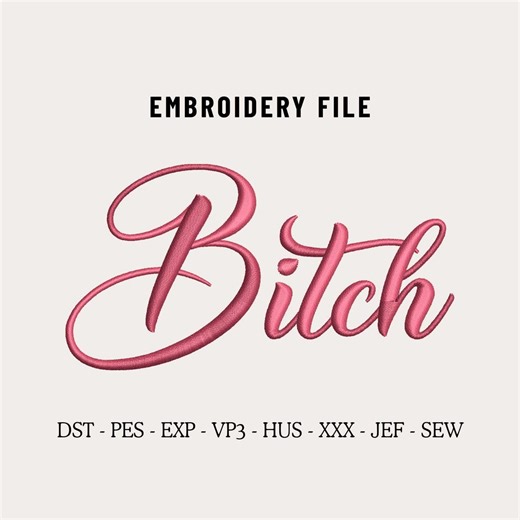 Bitch Script Font Embroidery Machine Design File for Hats, Hat Embroidery Files, Sassy Girl Embroidered Cap,custom Embroidery Digitizing PES - Etsy
