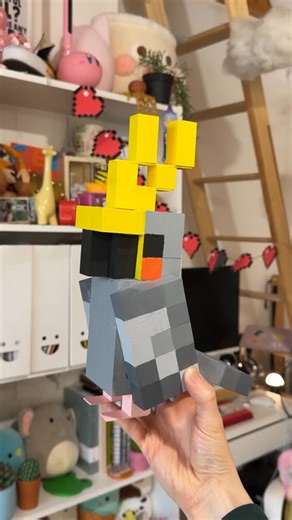 Celyn Haf on Instagram: "There are still more to make but here’s the minecraft cockatiel! 🦜✨ #minecraftdiy #minecraftirl #minecraftparrot #artist #diy"