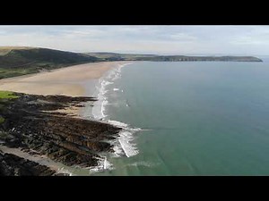 Woolacombe and Barricane beach - North Devon - 4k - drone footage