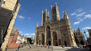 Lincoln Cathedral, Lincolnshire. Lincoln Minster, or the Cathedral Church of the Blessed Virgin Mary and St Mary's Cathedral, in Lincoln, England, seat of the Anglican Bishop of Lincoln.