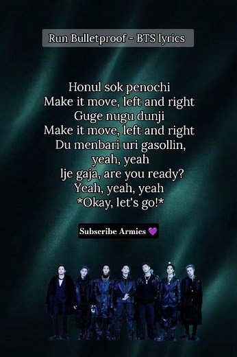 Run BTS song ( easy lyrics) Run Bulletproof #runbts #btsarmy #bts #lyrics #song #btsedits #btsshorts