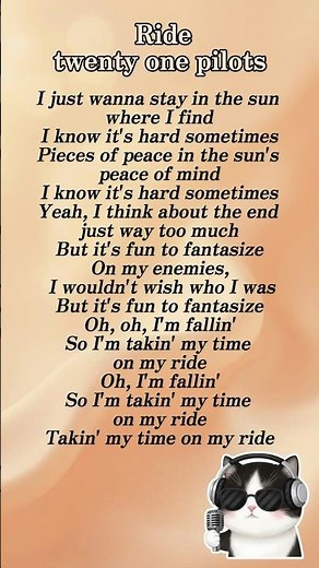 Twenty one pilots - Ride (Lyrics)🎧🎤 #singwithme #musicshorts #viralmusic #trendingsongs