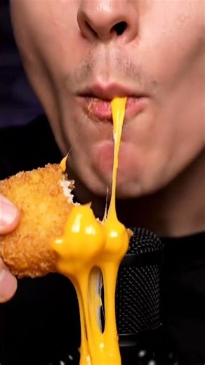 Cheesy Nugget ASMR 🧀✨ One Bite + Long Cheese Pull 🎧👀