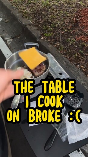 The table was broken before I karate kicked it • • • • • • • • • • • • • #carcamping #cooking #travelling #eggsandwich #roadtrip #florida | Michael Hickey