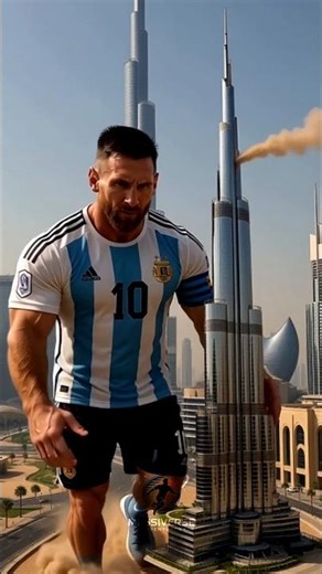 {MessiVerse Adventures} Giant Messi Lifts Burj Khalifa & Throws It Into Dubai River |Epic Mega Scale
