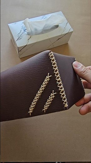 Handmade Leather Tissue Box Cover #leathercraft #tissuebox