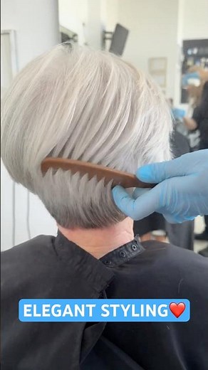 ELEGANT STYLING TECHNIQUE SHORT HAIRCUT: Complete Tutorial Linked Below! ❤️❤️❤️ #haircut #hairstyle