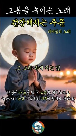 세상의 고통을 녹이는 진동 이 노래 들으면 마음이 편해져요 대비심의 노래 : 들으며 업장이 사라진다는 천수경 소원성취 불교음악 #찬불가