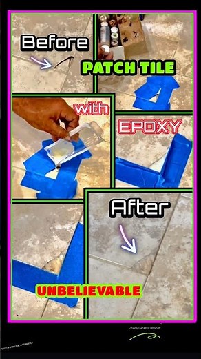 Amazing, repair broken tile with epoxy if there’s no extra tile left #diy #new #youtubeshorts #howto