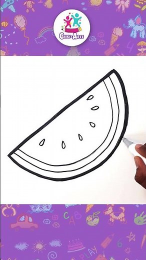 Dibujo de Sandía 🍉 #shorts #chikiarte #dibujos