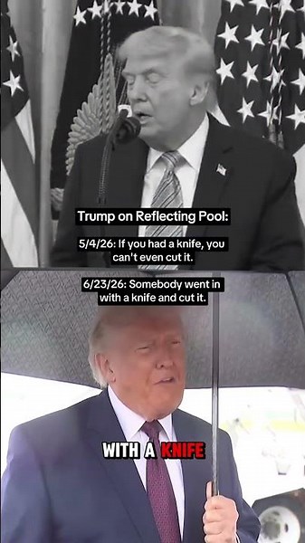 Trump on Reflecting Pool: Then vs. Now