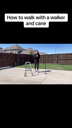 How to walk with a walker and cane after a knee replacement #kneereplacement #walker #totalkneereplacement