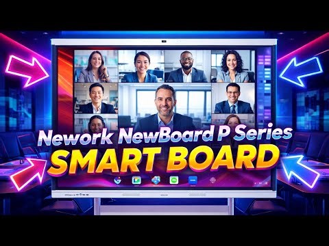 Nework NewBoard P Series Smart Board - 48MP camera with intelligent 3A algorithms, 8 AI mics