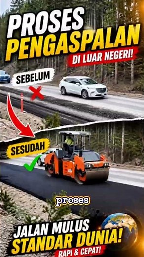 Proses Aspal Jalan Standar Dunia 🌍 Cepat dan Super Rapi #tekniksipil #konstruksi #proyek