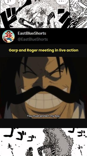 Garp and Roger's meeting in prison between anime and live action #onepiece #anime