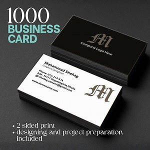1000 Custom Business Cards – Full Color, Double-sided Printing, Glossy or Matte Finish, Includes Design Service - Etsy
