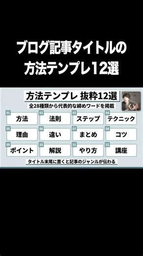 ブログ記事タイトルの「方法」テンプレ12選【生成AI・プロンプト・テンプレート・ブログ記事】