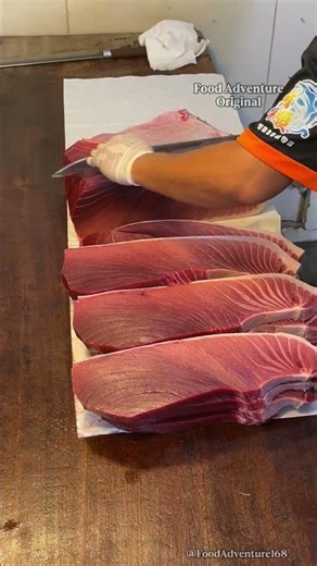 Massive bluefin tuna sashimi masterpiece 🐟 #Sashimi #Bluefin #FoodReels