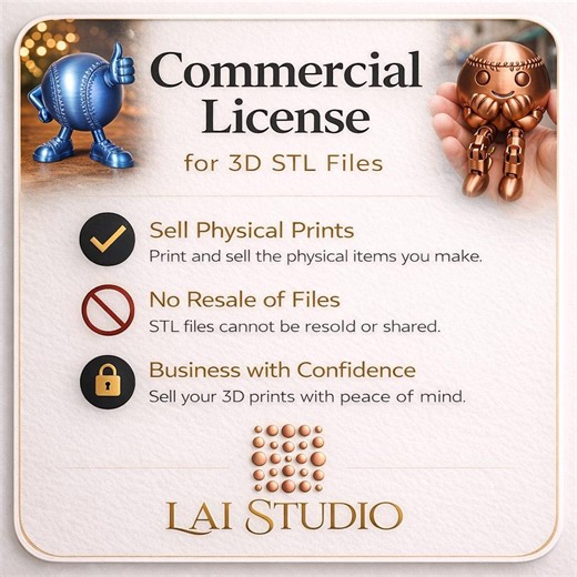 Commercial License 3D Printing STL | Sell 3D Prints | Commercial Use STL Files | 3D Printing Business | License to Sell 3D Products.sell Stl - Etsy Australia