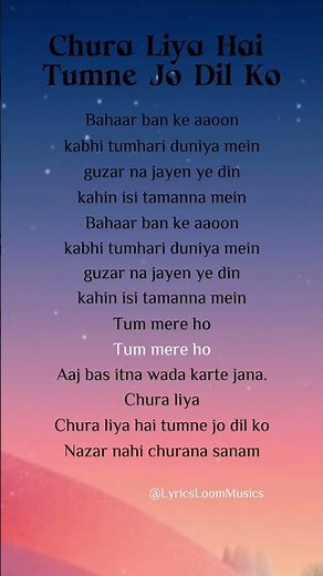 Asha Bhosle & Mohammed Rafi – Chura Liya Hai Tumne Jo Dil Ko (Lyrics) #lyrics #song #music #shorts