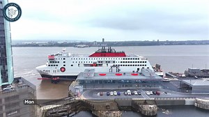 Manxman successfully berthed for the first time at the Isle of Man Ferry Terminal in Liverpool yesterday. Manxman will be back in service on Friday 18 October for the 08:45 sailing to Heysham, with the first sailing to Liverpool commencing on Saturday 9th November 🛳️ Thank you to Stratus Imagery for this incredible footage! | Isle of Man Steam Packet Company