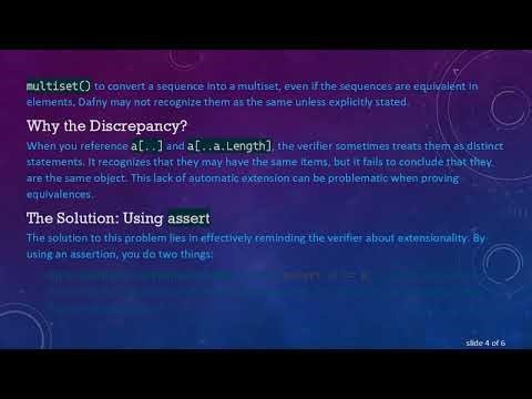 Understanding the Multiset Difference in Dafny: a[..a.Length] vs a[..]