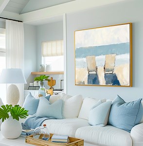 Beach Chairs Wall Art Print Coastal Landscape Painting Modern Beach Decor Neutral Tone Beach Vibe Artwork Peaceful Seaside Print - Etsy