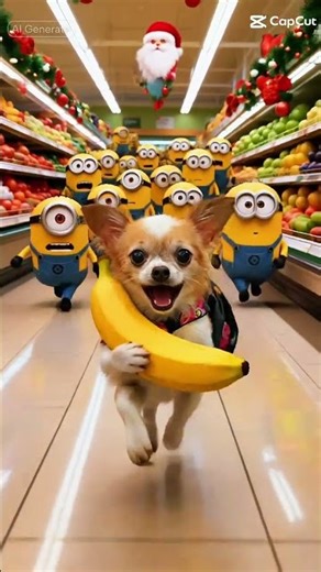 MINIONS chasing me for my banana. ♥️ the minions.