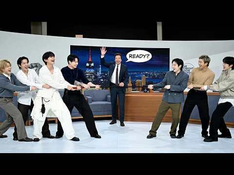 BTS Jimmy Fallon Performance 2026 | Taehyung White Outfit + Jungkook Sweater Moments | Tonight Show